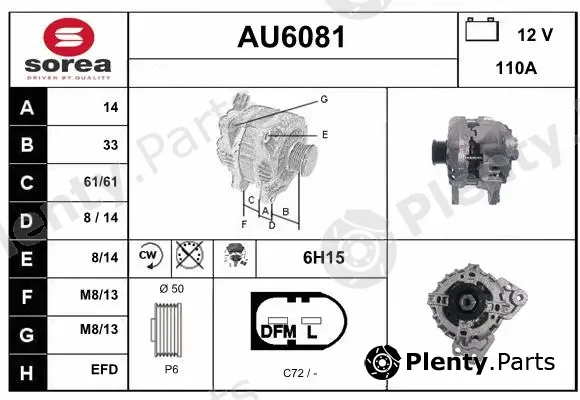 Sera AU6081 — Alternator