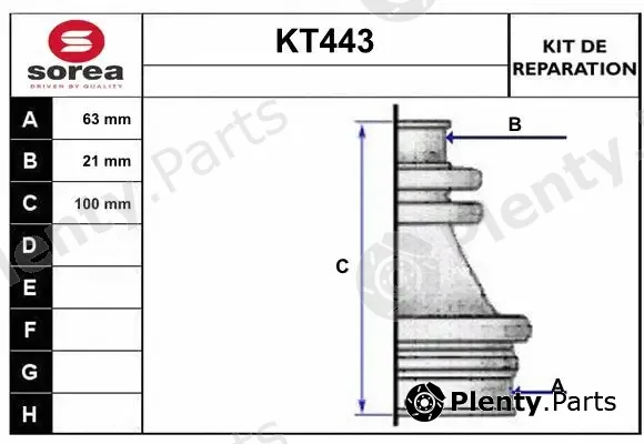 Sera KT443 — Bellow Kit, drive shaft