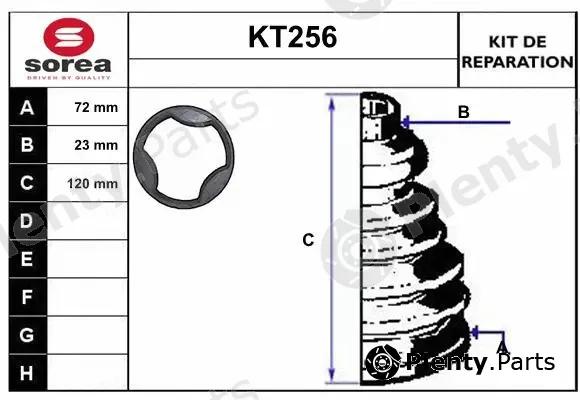 Sera KT256 — Bellow Kit, drive shaft