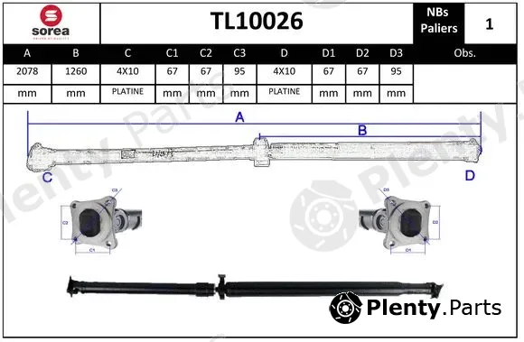 Sera TL10026 — Propshaft, axle drive