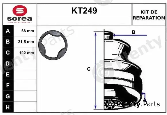 Sera KT249 — Bellow Kit, drive shaft