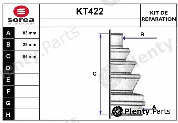 Sera KT422 — Bellow Kit, drive shaft