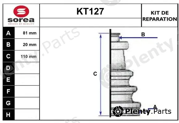 Sera KT127 — Bellow Kit, drive shaft