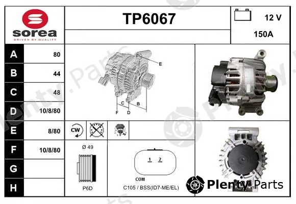 Sera TP6067 — Alternator