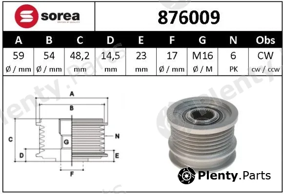 Sera 876009 — Alternator Freewheel Clutch