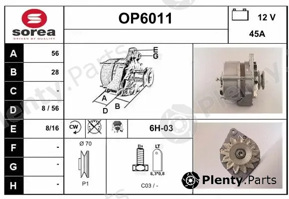 Sera OP6011 — Alternator