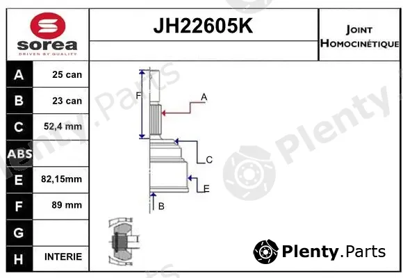 Sera JH22605K — Joint Kit, drive shaft