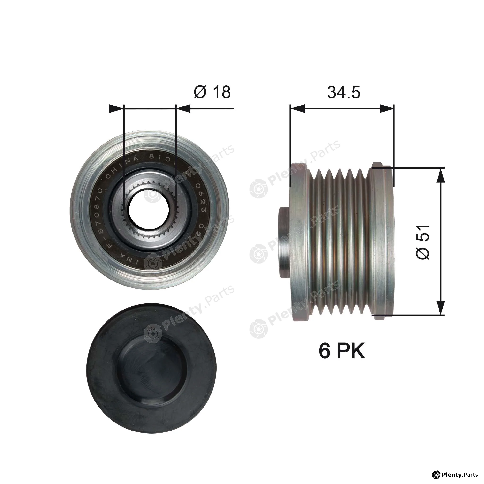 Gates-Au OAP7218 — Alternator Freewheel Clutch DriveAlign®