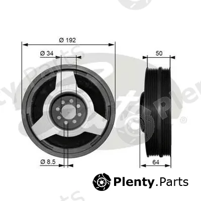 Gates-Au TVD1030 — Belt Pulley, crankshaft DriveAlign®