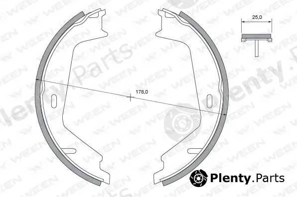 Ween 152-2438 — Brake Shoe Set, parking brake