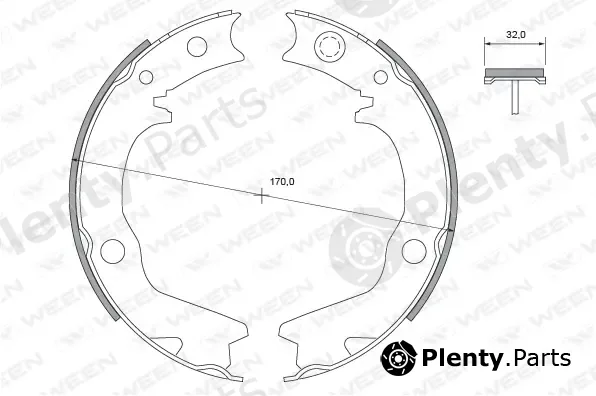 Ween 152-2135 — Brake Shoe Set, parking brake