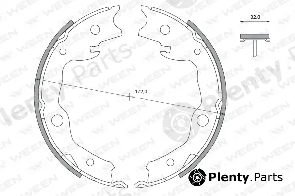 Ween 152-2456 — Brake Shoe Set, parking brake