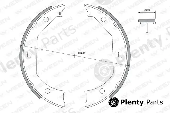 Ween 152-2428 — Brake Shoe Set, parking brake