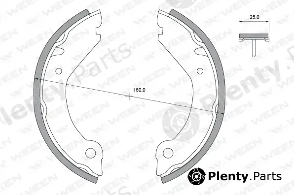 Ween 152-2286 — Brake Shoe Set, parking brake