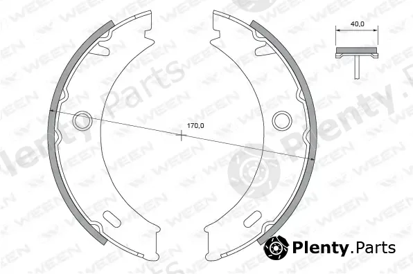 Ween 152-2127 — Brake Shoe Set, parking brake