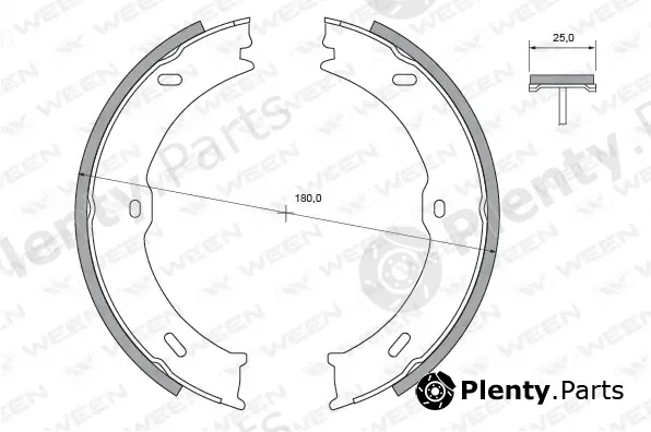 Ween 152-2499 — Brake Shoe Set, parking brake