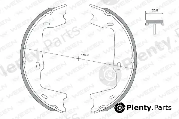 Ween 152-2306 — Brake Shoe Set, parking brake