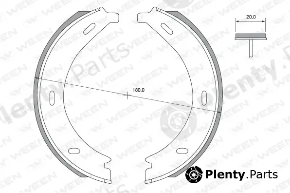 Ween 152-2443 — Brake Shoe Set, parking brake
