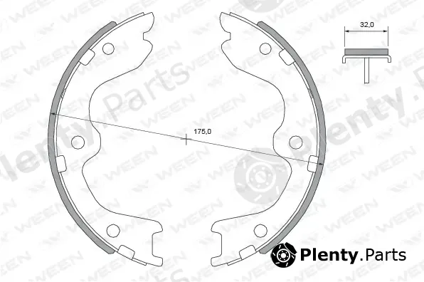 Ween 152-2492 — Brake Shoe Set, parking brake