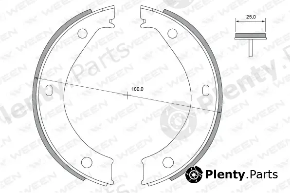 Ween 152-2300 — Brake Shoe Set, parking brake