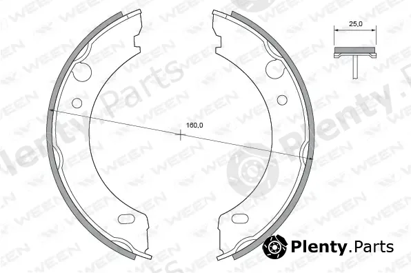 Ween 152-2408 — Brake Shoe Set, parking brake