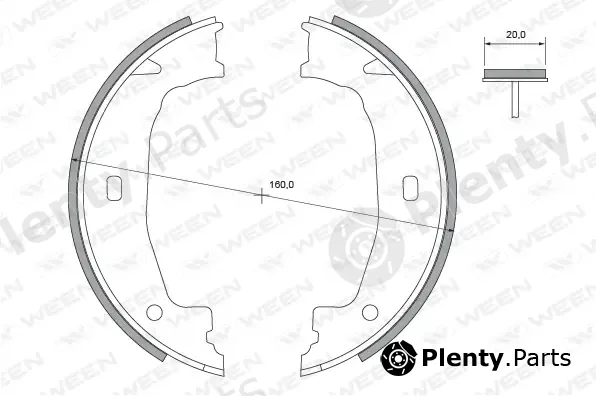 Ween 152-2345 — Brake Shoe Set, parking brake