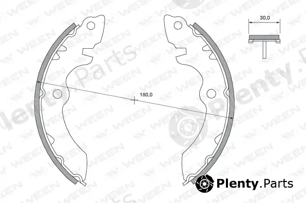 Ween 152-2493 — Brake Shoe Set, parking brake