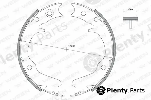 Ween 152-2119 — Brake Shoe Set, parking brake