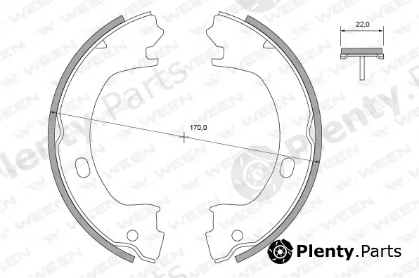Ween 152-2491 — Brake Shoe Set, parking brake