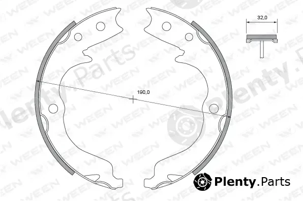 Ween 152-2455 — Brake Shoe Set, parking brake