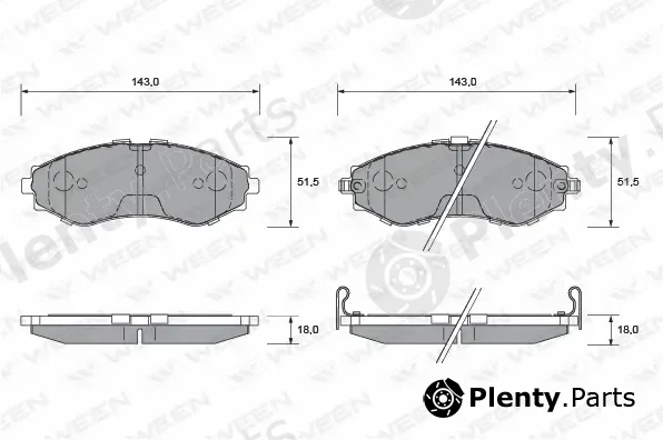 Ween 151-1180 — Brake Pad Set, disc brake