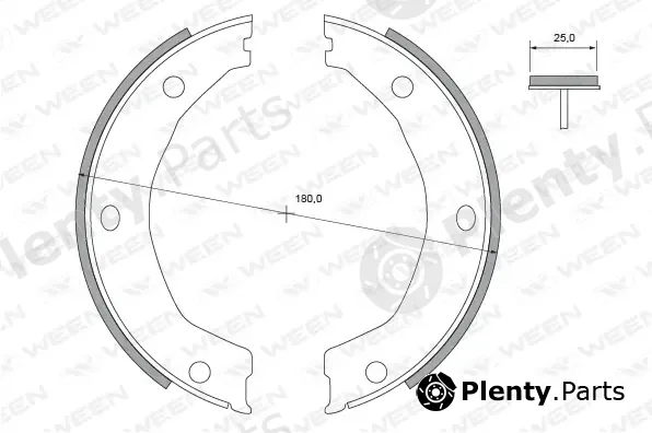 Ween 152-2490 — Brake Shoe Set, parking brake