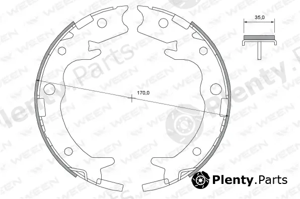 Ween 152-2449 — Brake Shoe Set, parking brake