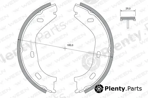 Ween 152-2301 — Brake Shoe Set, parking brake
