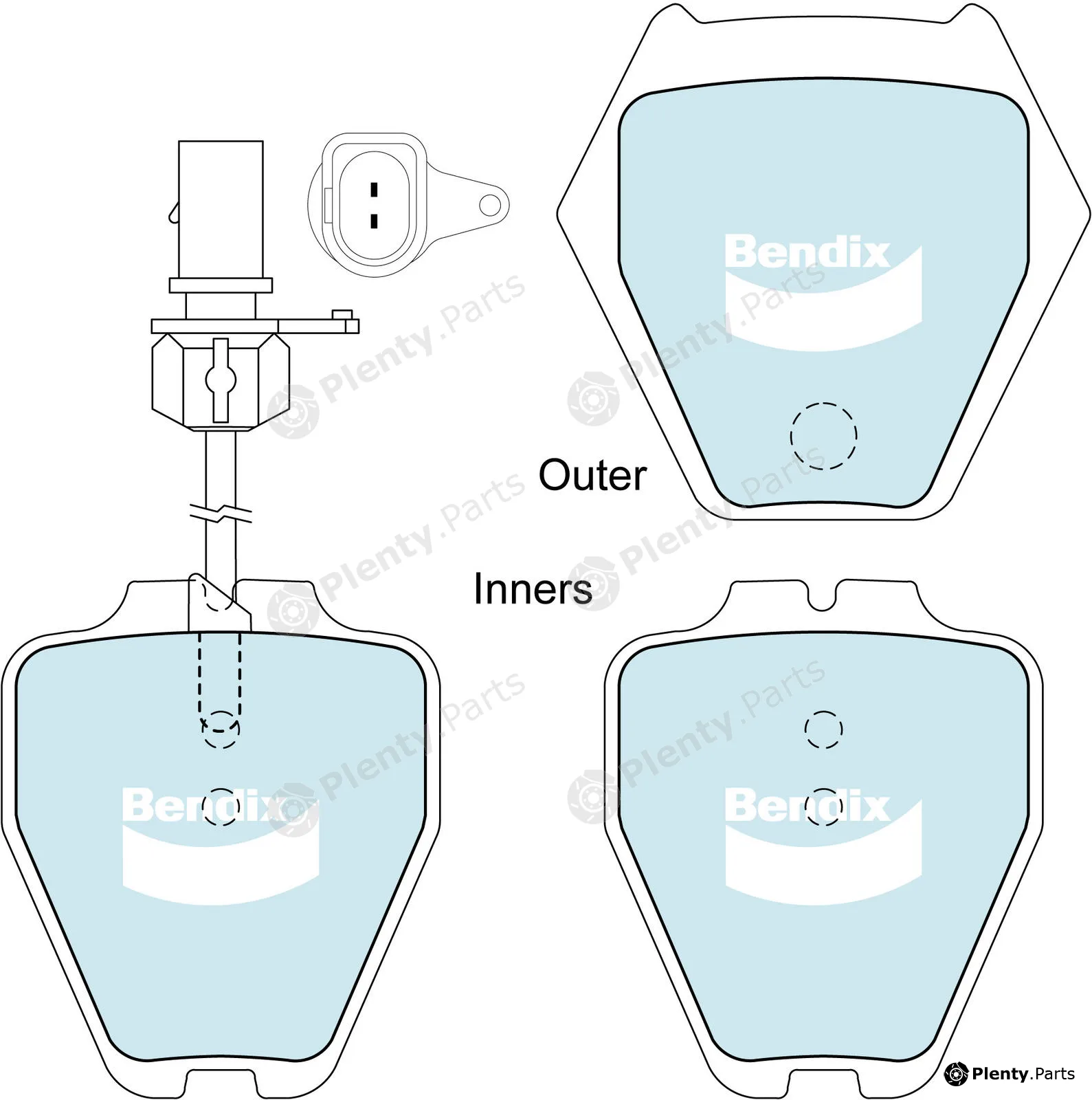Bendix-Au DB1442HD — Brake Pad Set, disc brake