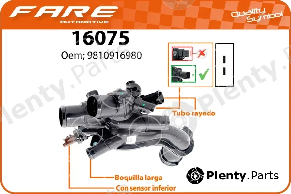 Fare SA 16075 — Thermostat, coolant