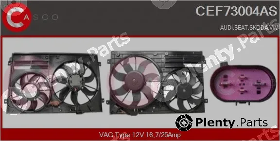 Casco CEF73004AS — Electric Motor, radiator fan