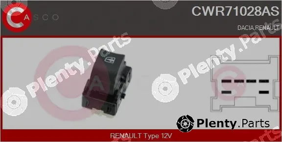 Casco CWR71028AS — Switch, window regulator