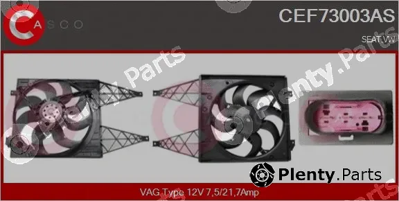 Casco CEF73003AS — Electric Motor, radiator fan