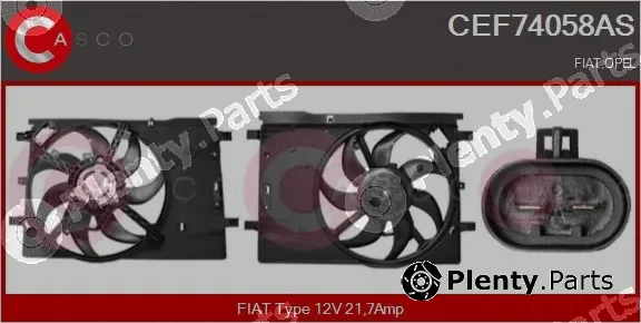 Casco CEF74058AS — Electric Motor, radiator fan
