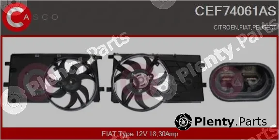 Casco CEF74061AS — Electric Motor, radiator fan