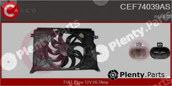 Casco CEF74039AS — Electric Motor, radiator fan