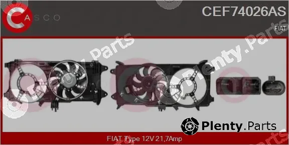 Casco CEF74026AS — Electric Motor, radiator fan