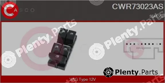 Casco CWR73023AS — Switch, window regulator