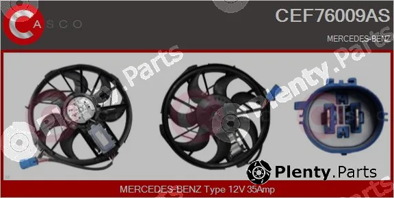 Casco CEF76009AS — Electric Motor, radiator fan