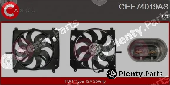 Casco CEF74019AS — Electric Motor, radiator fan