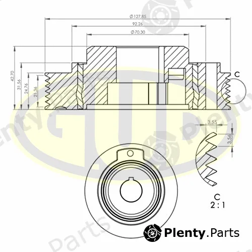 G.U.D GCP701181 — Belt Pulley, crankshaft
