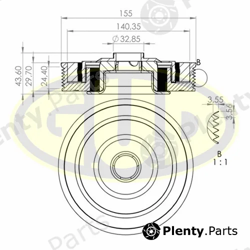 G.U.D GCP702062 — Belt Pulley, crankshaft