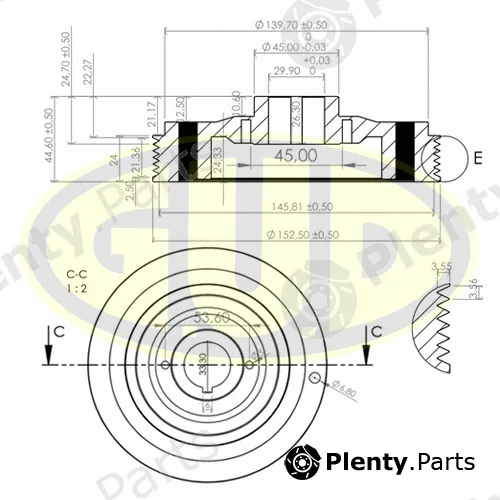 G.U.D GCP701184 — Belt Pulley, crankshaft