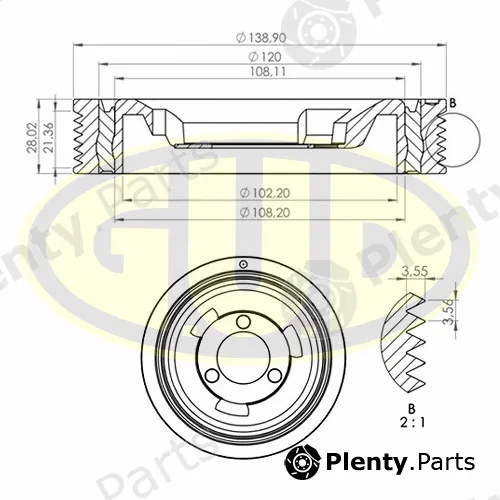 G.U.D GCP701192 — Belt Pulley, crankshaft